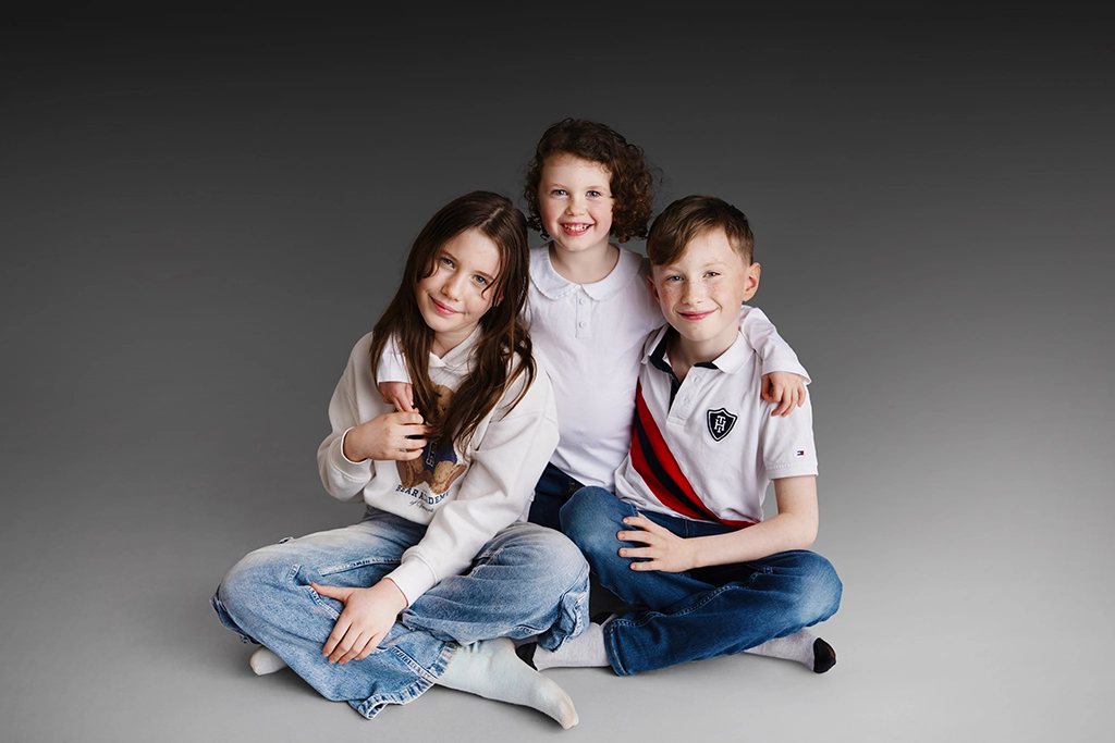 Sibling portrait in the Enfield photography studio