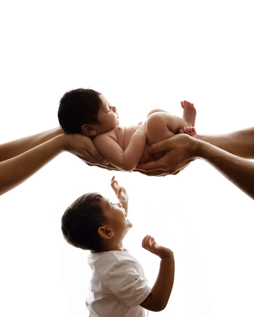 Baby photographed during a first year photography session in Enfield, North London