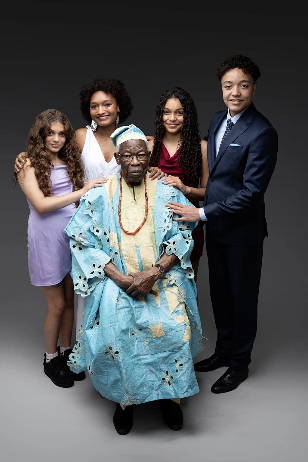 Extended family portrait photographed in Enfield, North London
