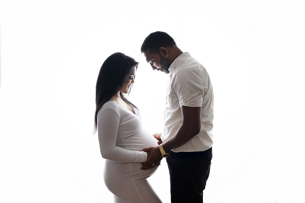 Expectant couple during a maternity photography session in Enfield, North London