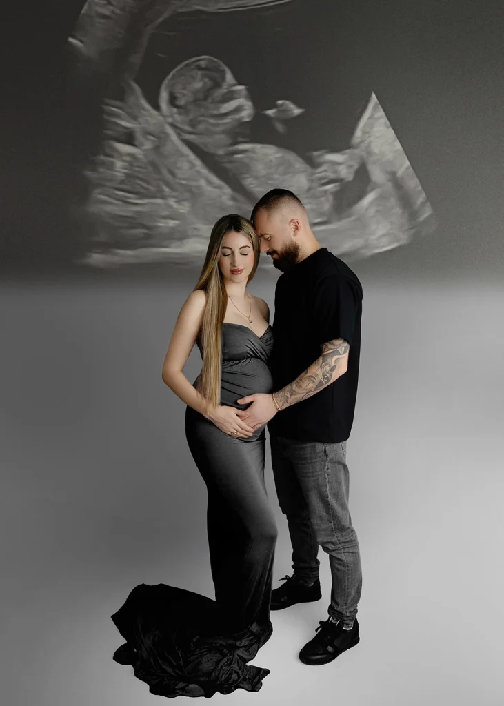 Expectant parents photographed during a maternity photography session in Enfield, North London