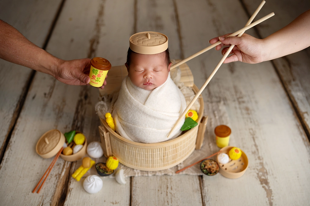 Newborn baby photographed during a newborn photography session in Enfield, North London