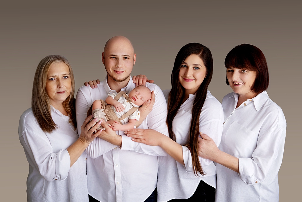 Parents with their baby during a Watch Me Grow photography session in Enfield, North London