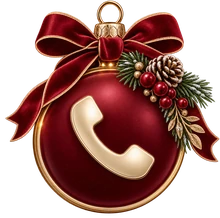 Festive Christmas phone icon for contacting Sylvia Dobek Photography