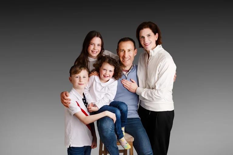 Family portrait with parents and children during a family photography session in Enfield, North London